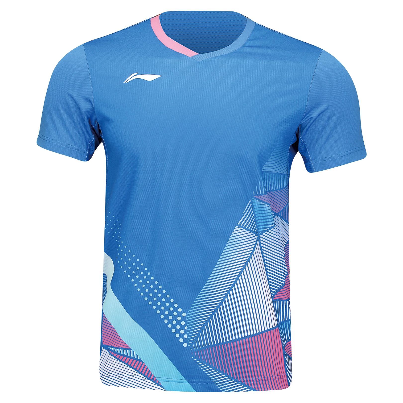 Li-Ning-AAYU129-4-V-Cube-T-shirt-Blue